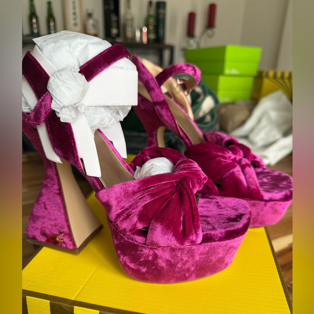 New Circus by Sam Edelman Audrea Magenta velvet shoe size 6 M.